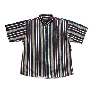 Trader Bay Short Sleeve Button Down Shirt, Navy, Size X Large
